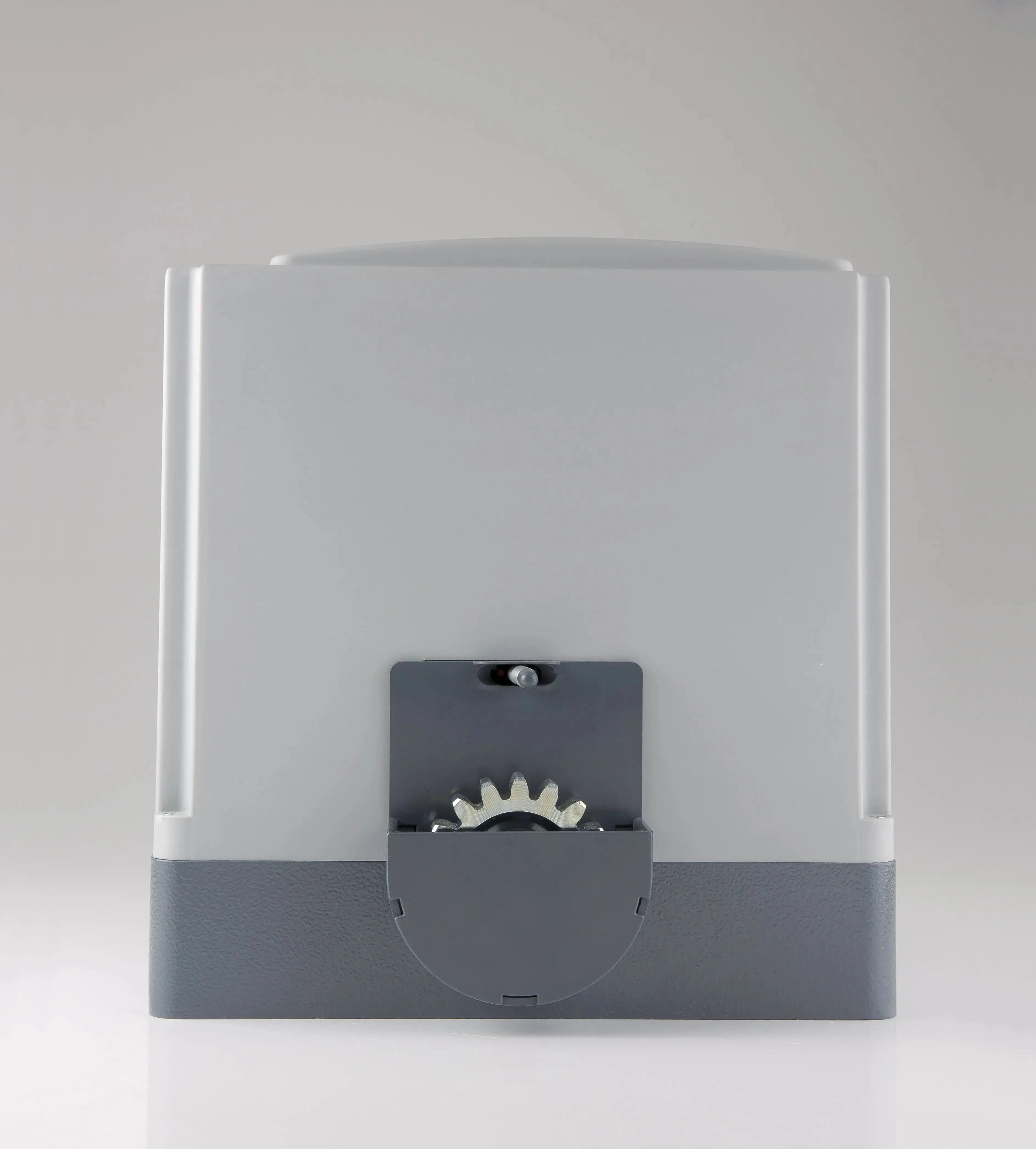 Grey automatic gate motor with visible gear mechanism for swing or sliding gate automation in Qatar