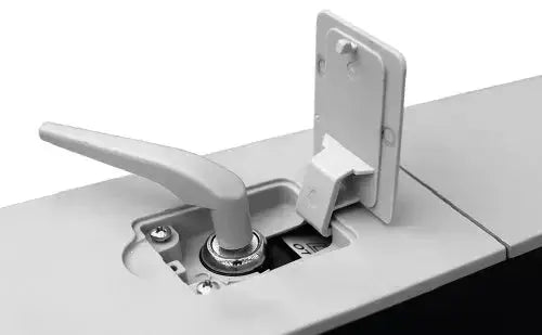 Italian-made gate automation mechanism with sleek lever handle for swing or sliding gates