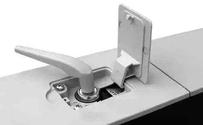 Comunello ABACUS 300 Swing Gate Motor in silver metal, with a hinged lever arm and mounting bracket.