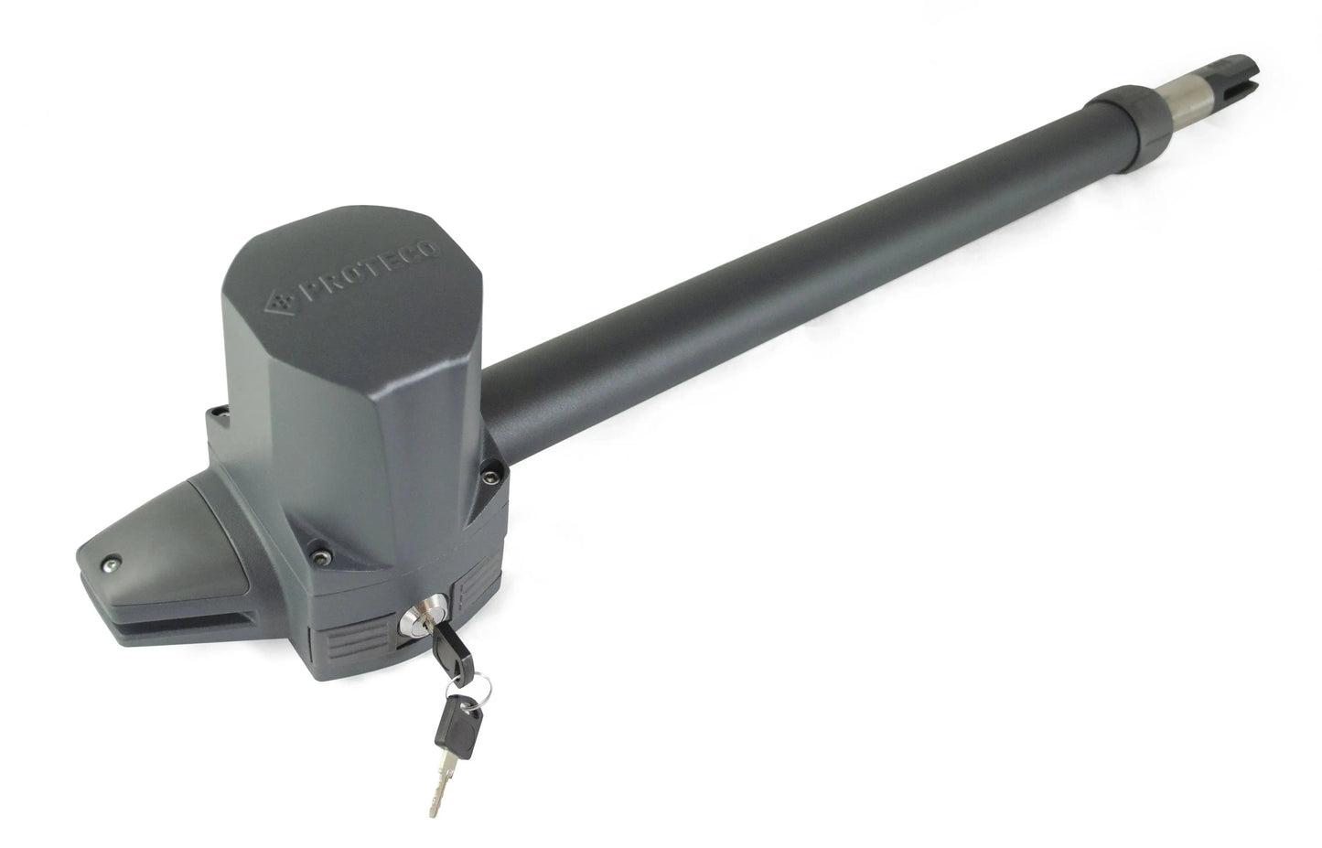 PROTECO swing gate automation motor with keys, ideal for Italian-made gate systems in Qatar