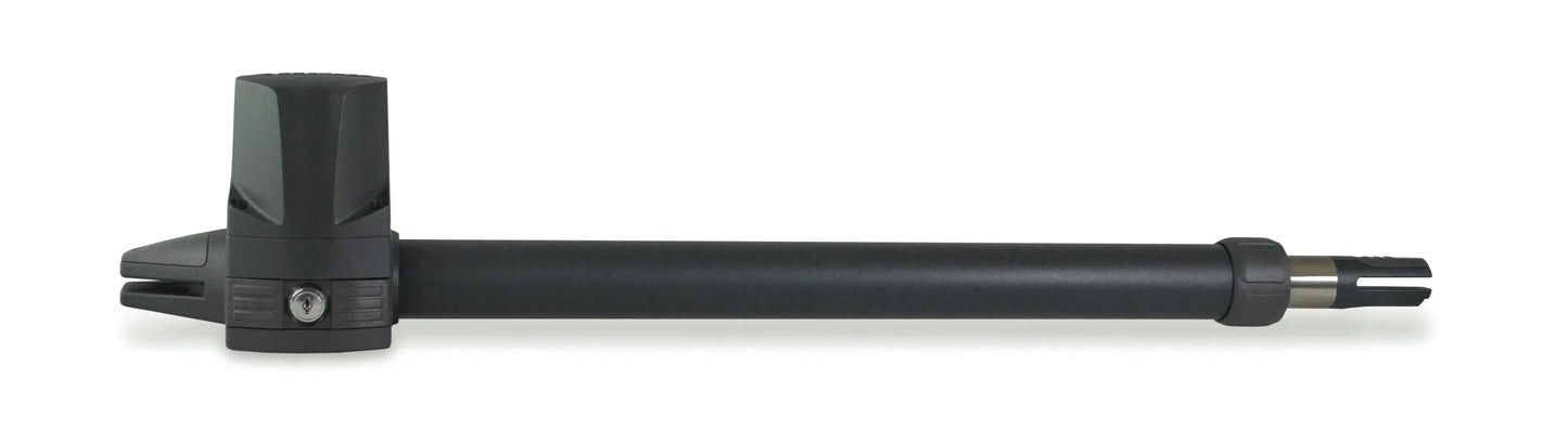 Black swing gate automation arm for Italian-made gate systems in Qatar