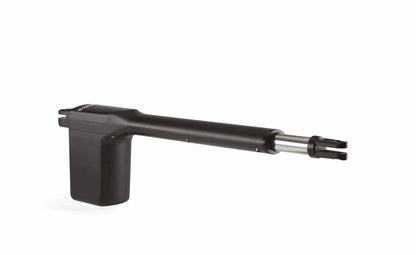 Comunello RAM 300 Swing Gate Motor with a black metal actuator, featuring a long arm and exposed silver piston rod.