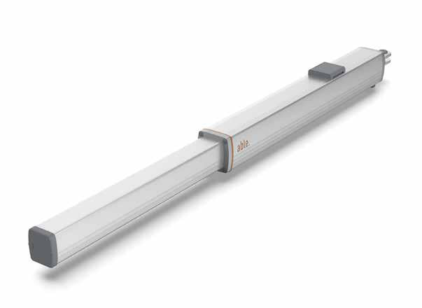 Able HY Large Hydraulic Swing Gate Operator in silver metal, with a long rectangular arm and grey end caps