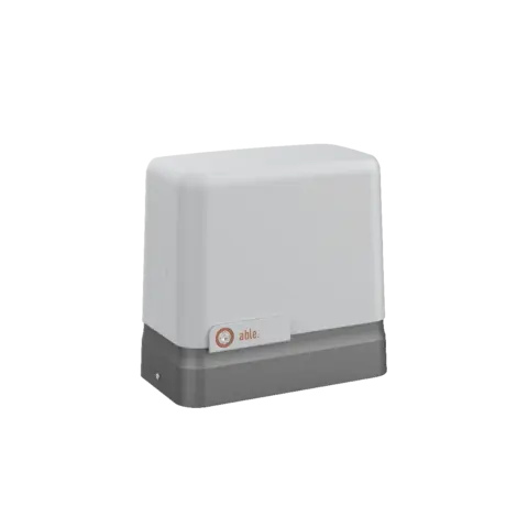 Able SL Medium Sliding Gate operator with a white plastic upper housing, dark gray base and small Able badge