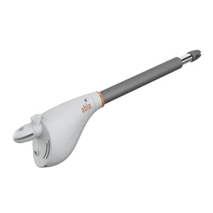 Able TL-Series Telescopic Swing Gate Motors with a white and grey metal telescopic arm and orange brand detail
