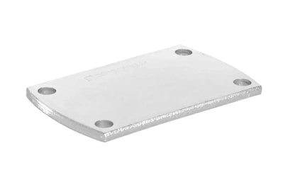 Comunello ABACUS 300 Swing Gate Motor mounting plate, flat silver metal with four rounded corner holes and embossed branding.