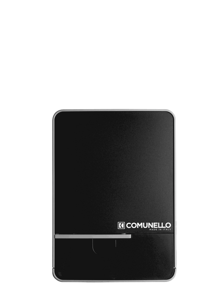 Comunello FORT 1500 Sliding Gate Motor in a black, smooth rectangular housing with silver trim and logo.