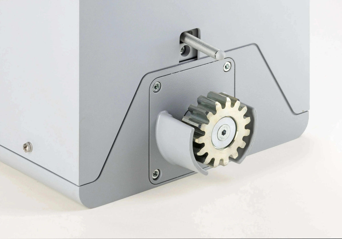 Comunello FORT 1500 Sliding Gate Motor with a silver-grey metal housing, exposed toothed gear and mounting plate
