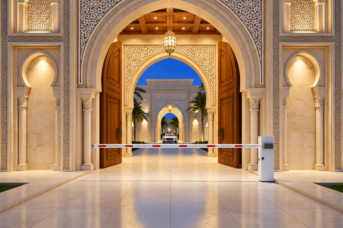 Enhanced architectural barrier — entrance design visual