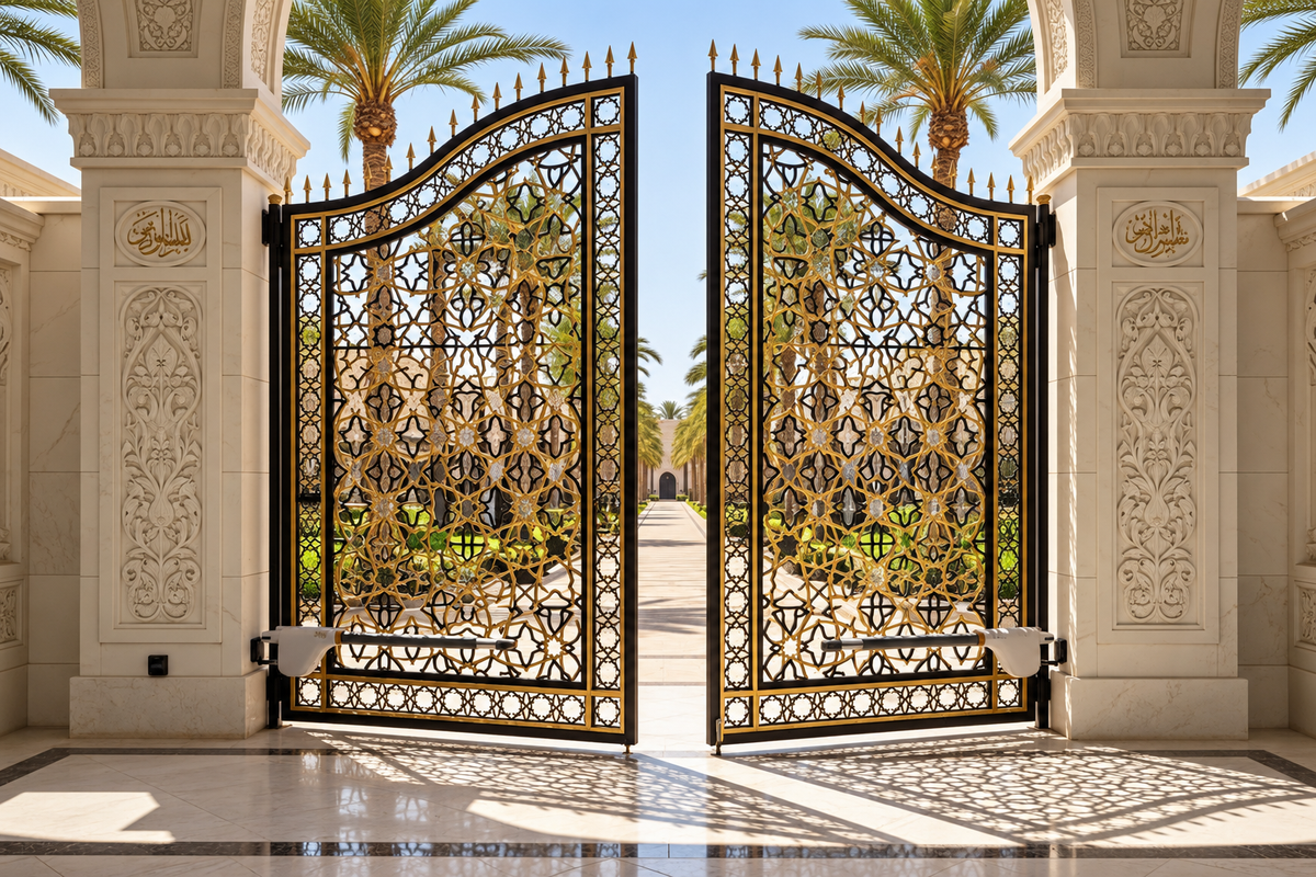 Enhanced villa swing gates — entrance design visual
