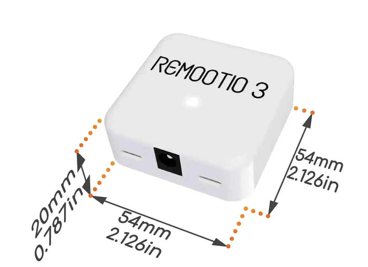 Smart gate controller, Remootio 3 smart gate controller in Qatar, white rounded plastic unit with black port and logo
