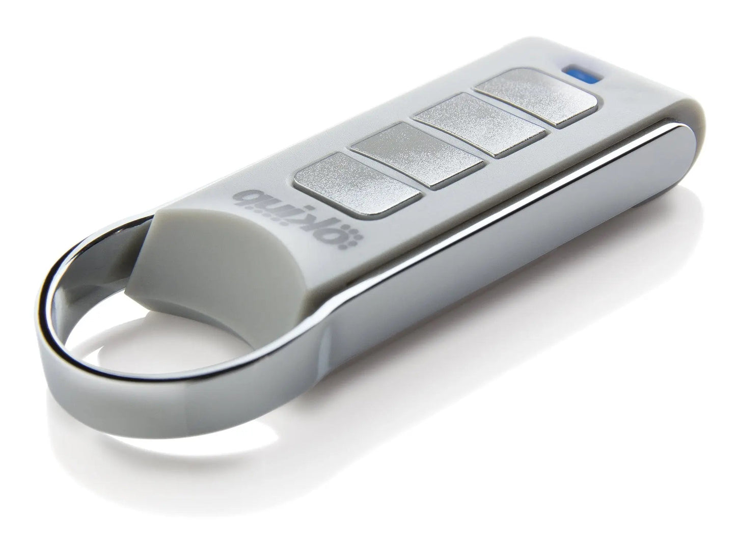 Remotes- Quiko Automation featuring a sleek design with three buttons and a metallic finish.